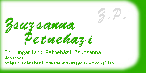 zsuzsanna petnehazi business card